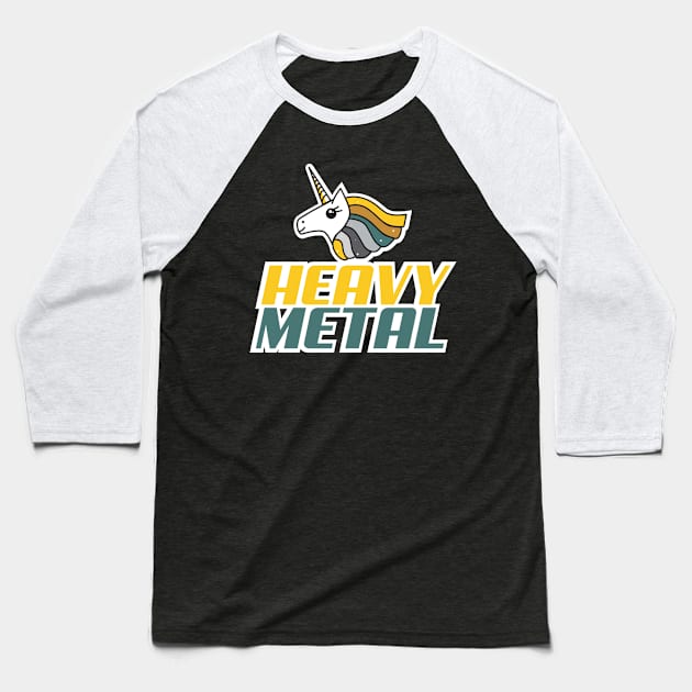 Unicorn Heavy Metal Premium Baseball T-Shirt by crosszcp2